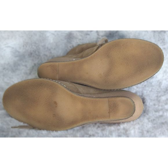 J Crew MacAlister Leather Wedge Women's Ankle Boots | Tan | Size 7 | Tie Close - Picture 6 of 13